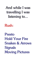 Listening to Rush - Presto, Hold Your Fire, Snakes & Arrows, Signals, Moving Pictures
