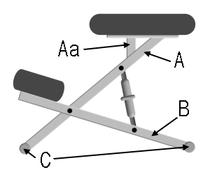 Schematic Kneeling Chair (labelled)