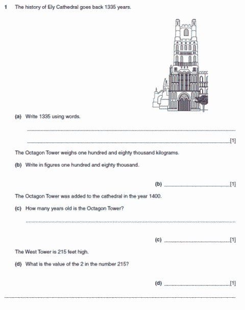 2008 Maths GCSE - Question 1