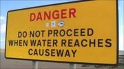 Warning Sign on Causeway