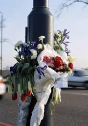 Flowers at Accident Scene