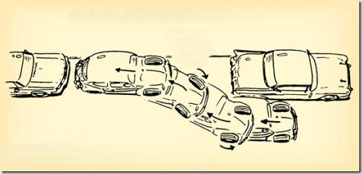An old parallel parking tutorial diagram
