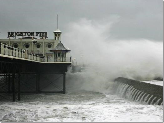 Brighton Pier and bad weather
