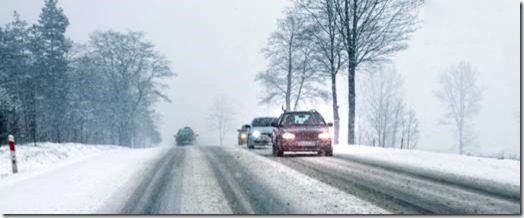 Snow on road scene 1