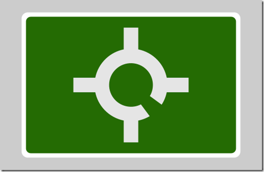 Symmetrical Roundabout sign