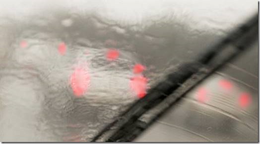 Smearing windscreen in rain