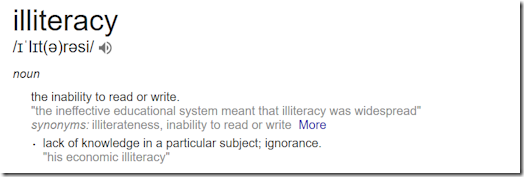 Definition of illiteracy