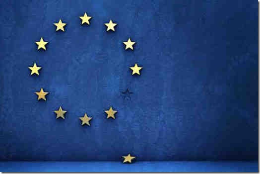EU flag with fallen star